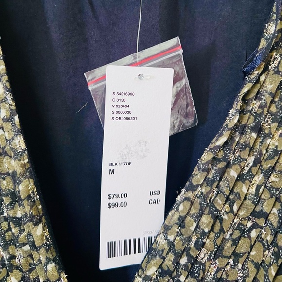 Urban Outfitters Olive Green, Black and Gold Long Sleeve Boho Dress - Med - Picture 8 of 9